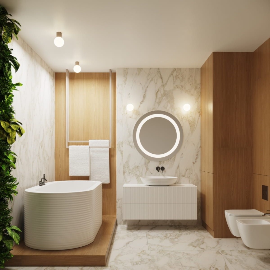 Kylpyhuoneen seinävalaisin HALO 1xG9/8W/230V halkaisija 12 cm IP44 beige