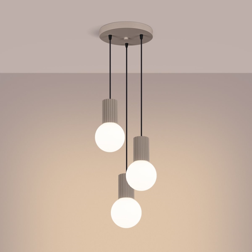 Kattokruunu johdossa HALO 3xG9/8W/230V halkaisija 25 cm beige