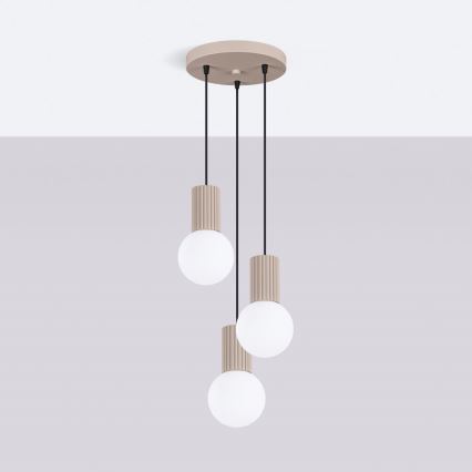 Kattokruunu johdossa HALO 3xG9/8W/230V halkaisija 25 cm beige