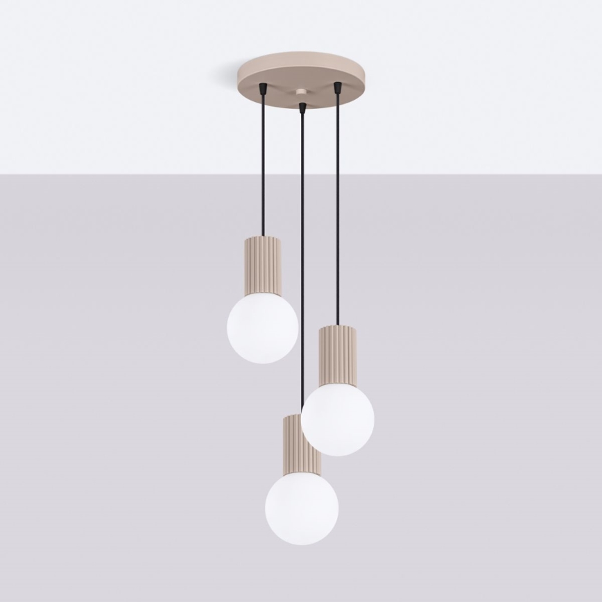 Kattokruunu johdossa HALO 3xG9/8W/230V halkaisija 25 cm beige