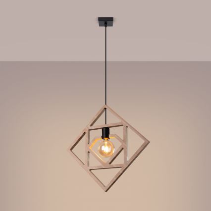 Kattokruunu johdossa CARO 1xE27/15W/230V pyökki