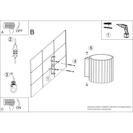 Seinävalaisin AURA 1xG9/10W/230V valkoinen