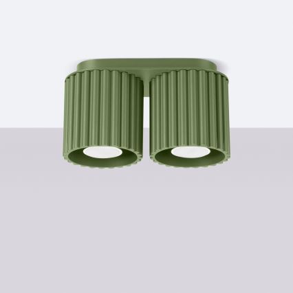 Kohdevalaisin AURA 2xGU10/10W/230V vihreä