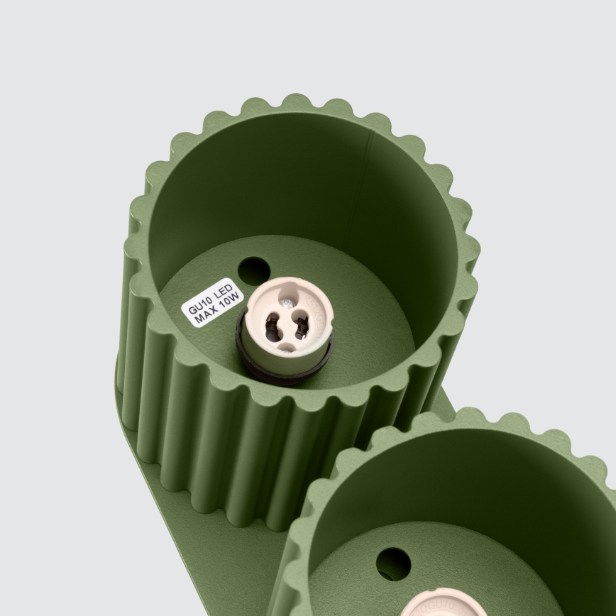 Kohdevalaisin AURA 2xGU10/10W/230V vihreä