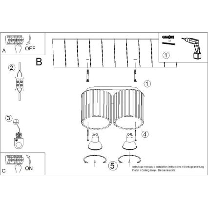 Spottivalaisin AURA 2xGU10/10W/230V sininen