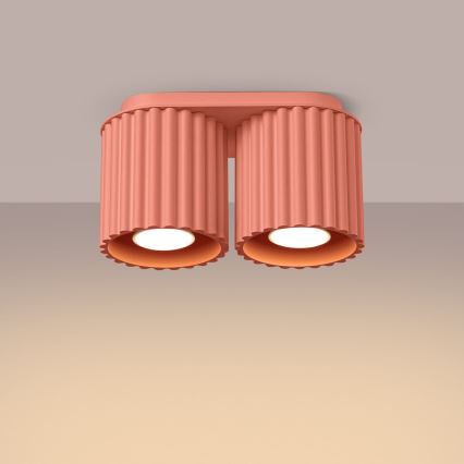 Kohdevalaisin AURA 2xGU10/10W/230V vaaleanpunainen