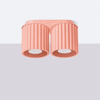 Kohdevalaisin AURA 2xGU10/10W/230V vaaleanpunainen