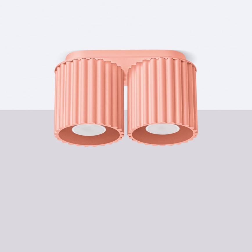 Kohdevalaisin AURA 2xGU10/10W/230V vaaleanpunainen