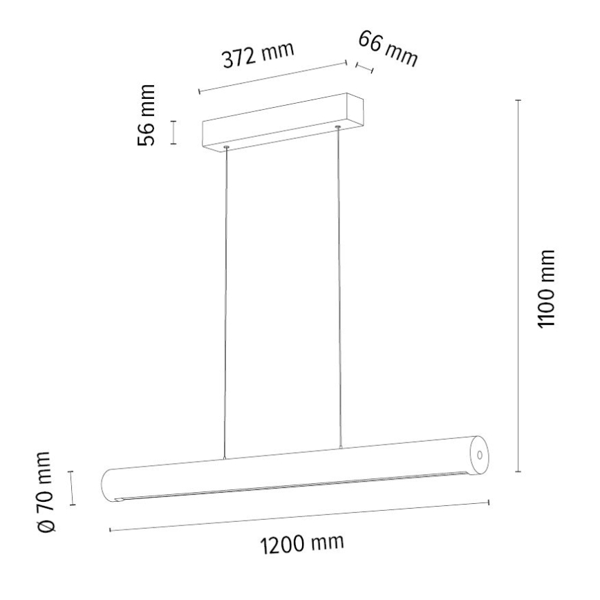 Himmennettävä LED-kattokruunu johdossa CONOR LED/34,5W/230V tammi – FSC sertifioitu