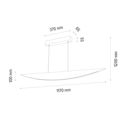 Himmennettävä LED-kattokruunu johdossa DUBAI LED/14W/230V tammi