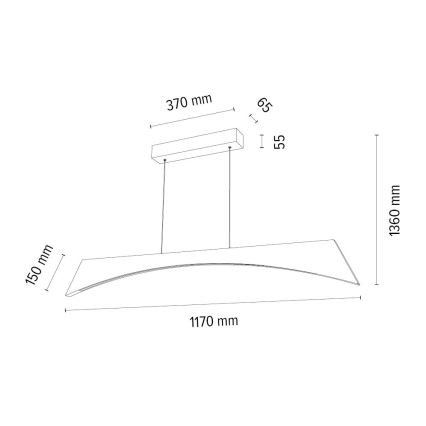 Himmennettävä LED-kattokruunu johdossa ZIAD LED/14W/230V tammi