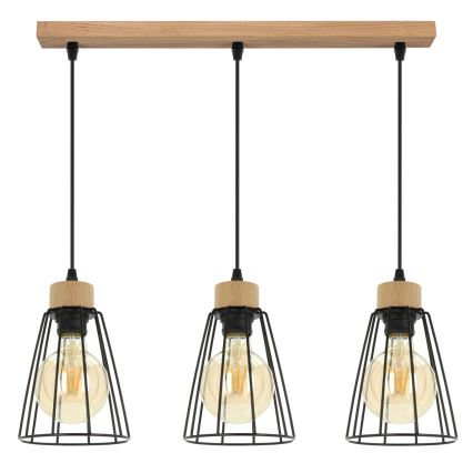 Spot-Light - Riippuvalaisin ORAZIO 3xE27/60W/230V tammi - FSC-sertifioitu