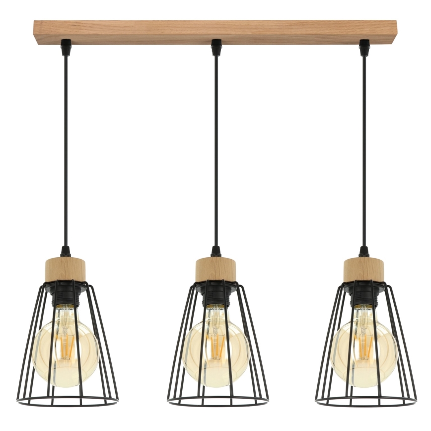 Spot-Light - Riippuvalaisin ORAZIO 3xE27/60W/230V tammi - FSC-sertifioitu