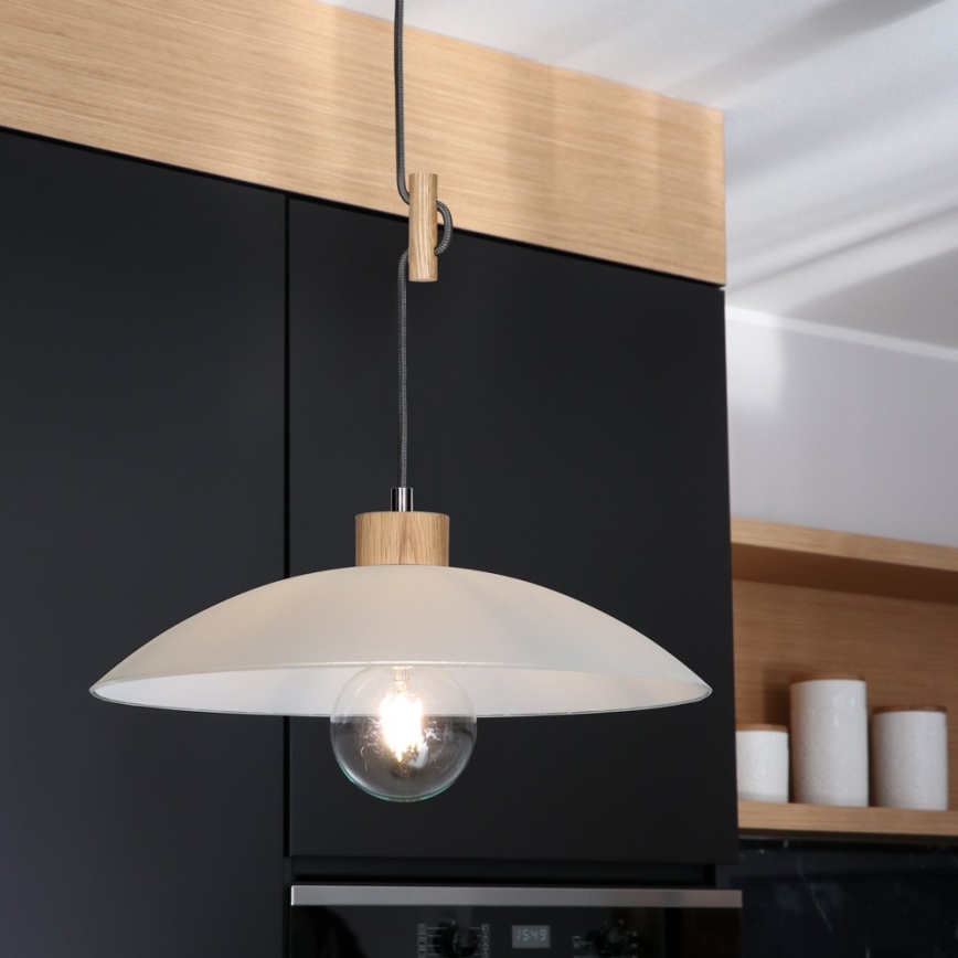 Kattokruunu johdossa JONA 1xE27/60W/230V tammi - FSC-sertifioitu