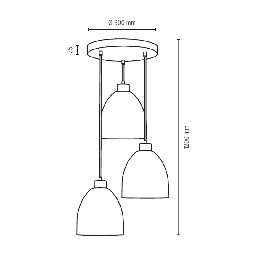 Kattokruunu narulla AURA 3xE27/60W/230V pyökki - FSC-sertifioitu