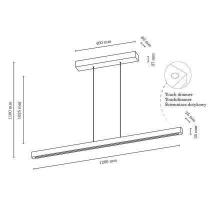Himmennettävä LED-kattokruunu narussa SMAL LED/18W/230V tammi - FSC-sertifioitu