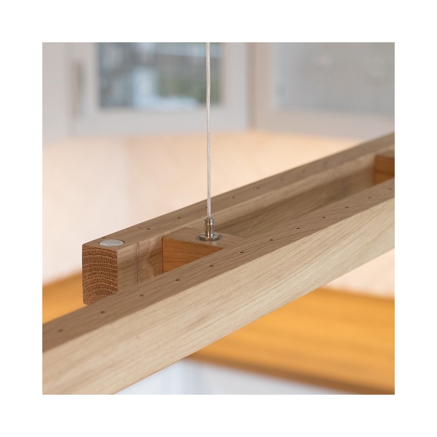 Himmennettävä LED-kattokruunu narussa SMAL 2xLED/22,5W/230V tammi - FSC-sertifioitu