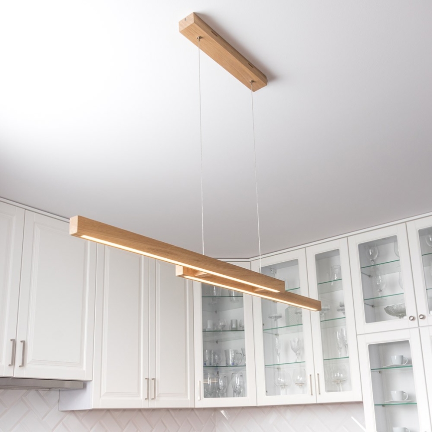 Himmennettävä LED-kattokruunu narussa SMAL 2xLED/22,5W/230V tammi - FSC-sertifioitu