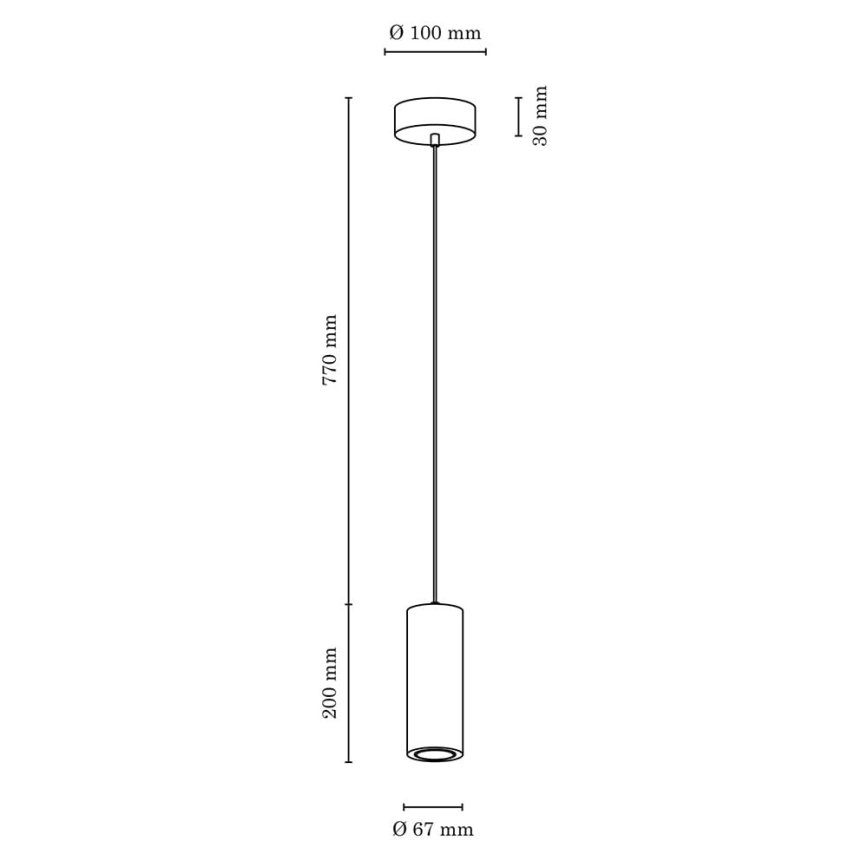 LED-kattokruunu narussa PIPE 1xGU10/5W/230V matta tammi - FSC-sertifioitu