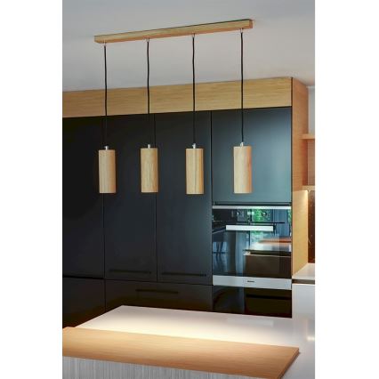LED-kattokruunu johdossa PIPE 4xGU10/5W/230V matta tammi - FSC-sertifioitu