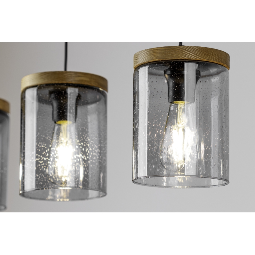 Kattokruunu narulla MONSUN 1xE27/60W/230V mänty  - FSC-sertifioitu