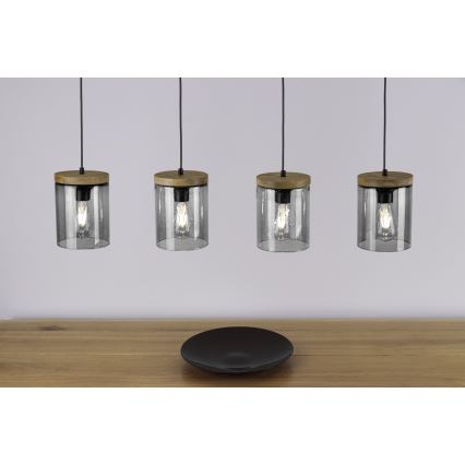 Kattokruunu narulla MONSUN 1xE27/60W/230V mänty  - FSC-sertifioitu
