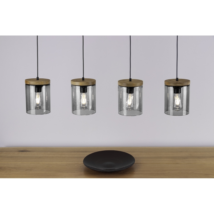 Kattokruunu narulla MONSUN 1xE27/60W/230V mänty  - FSC-sertifioitu