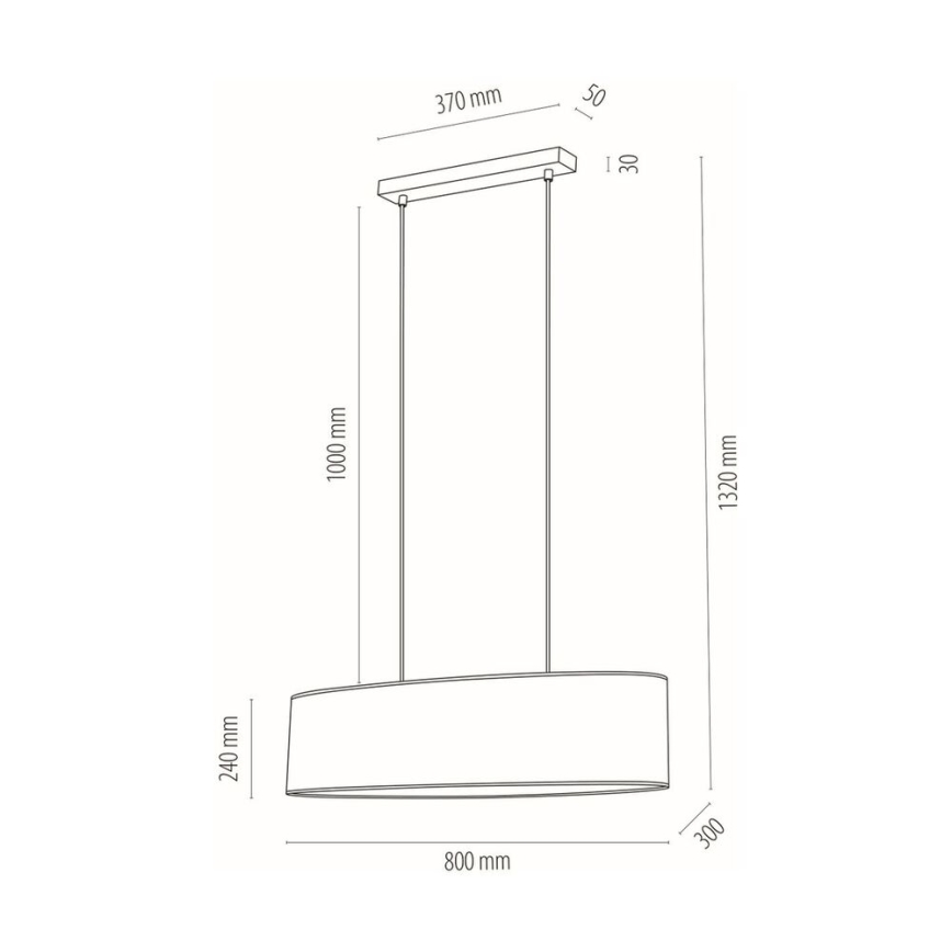 Kattokruunu johdossa DOVE 2xE27/40W/230V tammi - FSC-sertifioitu