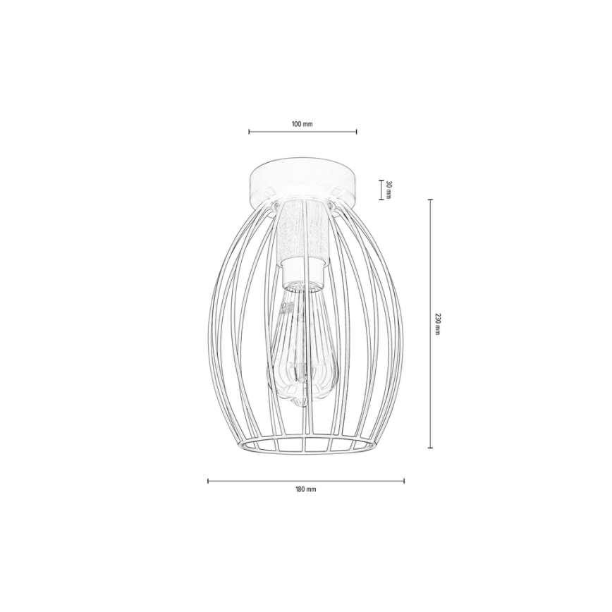 Kattovalo GUNNAR 1xE27/60W/230V tammi - FSC-sertifioitu