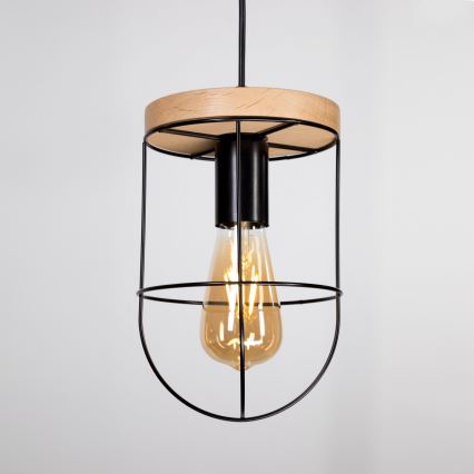 Kattokruunu narulla NETUNO 1xE27/60W/230V tammi  - FSC-sertifioitu