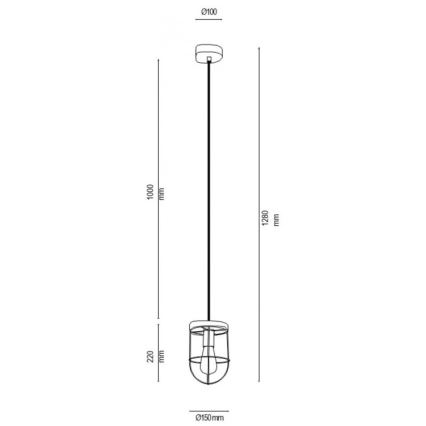 Kattokruunu narulla NETUNO 1xE27/60W/230V tammi  - FSC-sertifioitu