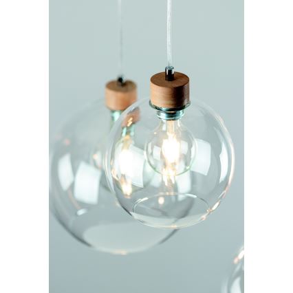 Kattokruunu narulla LAGUNA 1xE27/60W/230V tammi  - FSC-sertifioitu