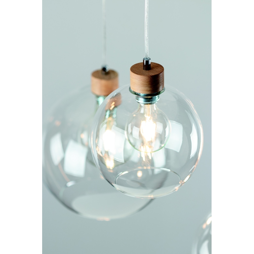 Kattokruunu narulla LAGUNA 1xE27/60W/230V tammi  - FSC-sertifioitu