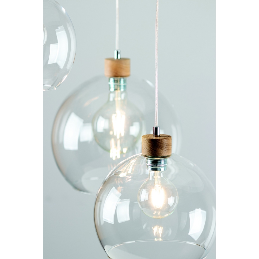 Kattokruunu narulla LAGUNA 1xE27/60W/230V tammi  - FSC-sertifioitu