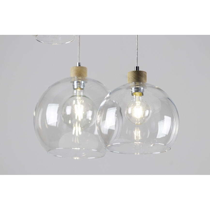 Kattokruunu narulla LAGUNA 1xE27/60W/230V tammi  - FSC-sertifioitu