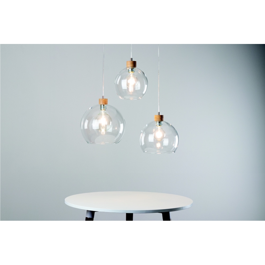 Kattokruunu narulla LAGUNA 1xE27/60W/230V tammi  - FSC-sertifioitu