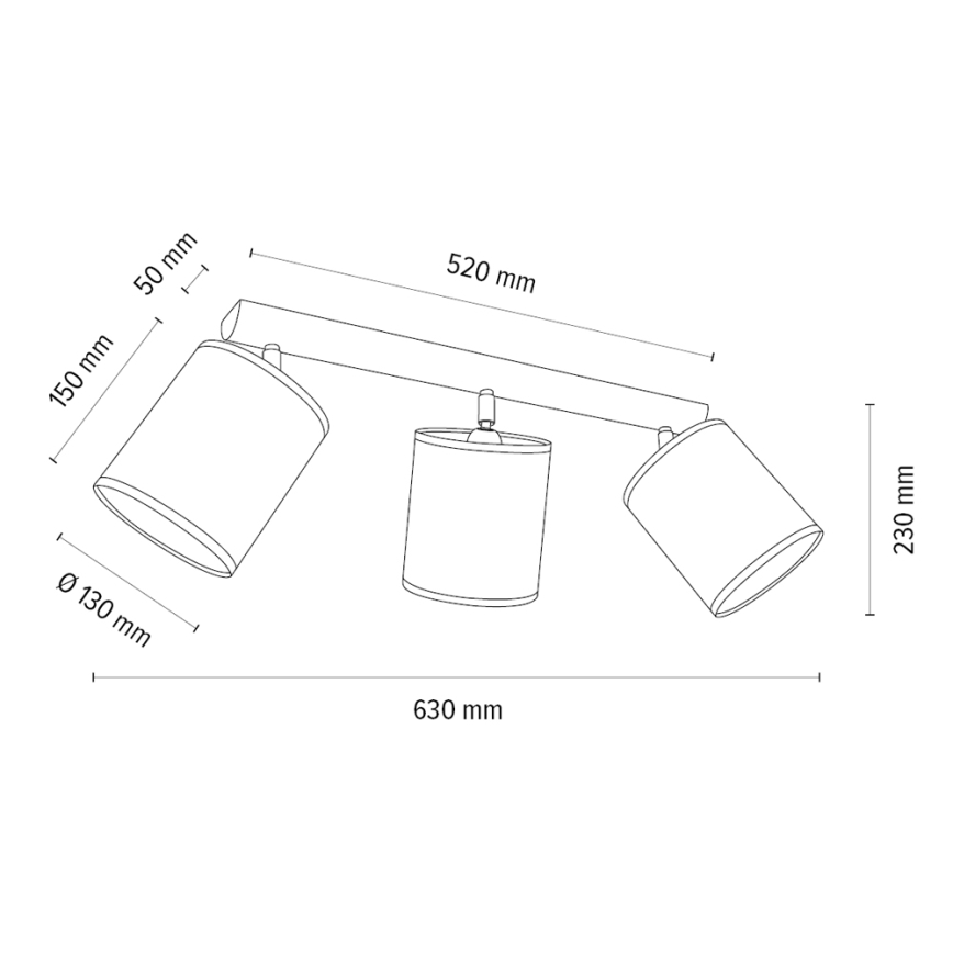 Spottivalaisin BENITA 3xE27/25W/230V ruskea/tammi