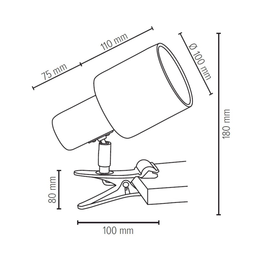 Lamppu kiinnikkeellä TREEHOUSE 1xE27/25W/230V tammi  - FSC-sertifioitu