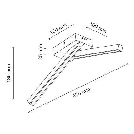 Kiinteä LED-kattokruunu LINUS 2xLED/4,5W/230V matta tammi