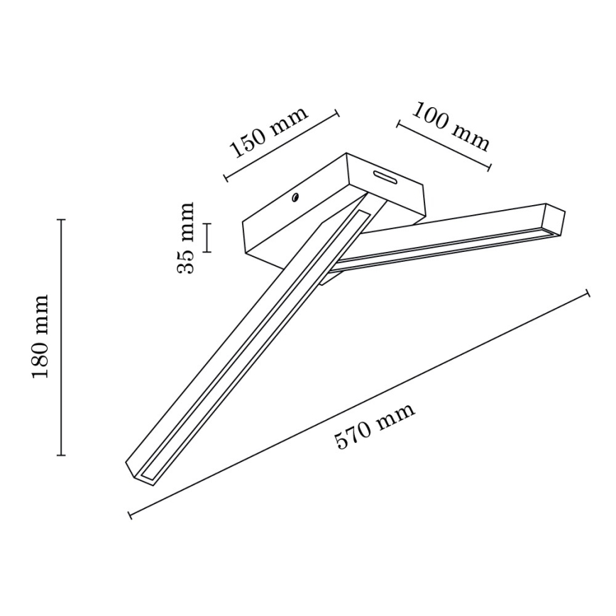 Kiinteä LED-kattokruunu LINUS 2xLED/4,5W/230V matta tammi