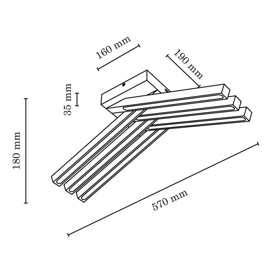 LED pinta-asennettava kattokruunu LINUS 6xLED/4,5W/230V mattatammi