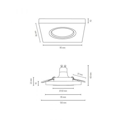 LED upotettava valo VITAR 1xGU10/5W/230V CRI 90 tammi – FSC sertifioitu