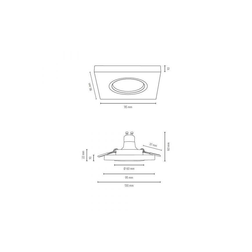 LED upotettava valo VITAR 1xGU10/5W/230V CRI 90 tammi – FSC sertifioitu