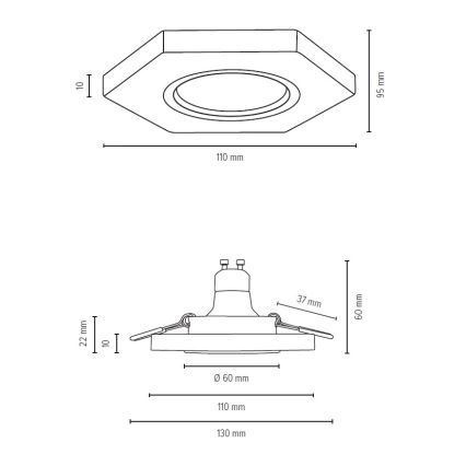 LED upotettava valo VITAR 1xGU10/5W/230V CRI 90 pyökki – FSC sertifioitu
