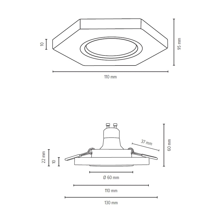 LED upotettava valo VITAR 1xGU10/5W/230V CRI 90 pyökki – FSC sertifioitu