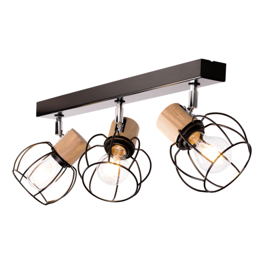 Kattokohdevalo PHIPHI 3xE27/60W/230V tammi - FSC-sertifioitu