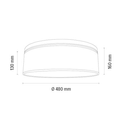 Kattovalo BENITA 2xE27/25W/230V halkaisija 48 cm valkoinen/tammi – FSC sertifioitu