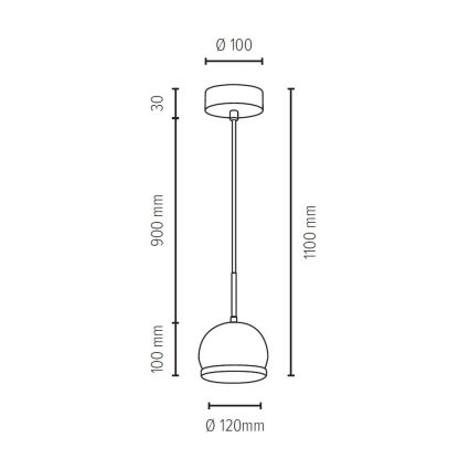 LED-kattokruunu narussa BALL WOOD 1xGU10/5W/230V matta tammi - FSC-sertifioitu