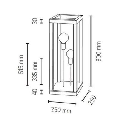 Lattialamppu KAGO 2xE27/60W/230V matta tammi - FSC-sertifioitu
