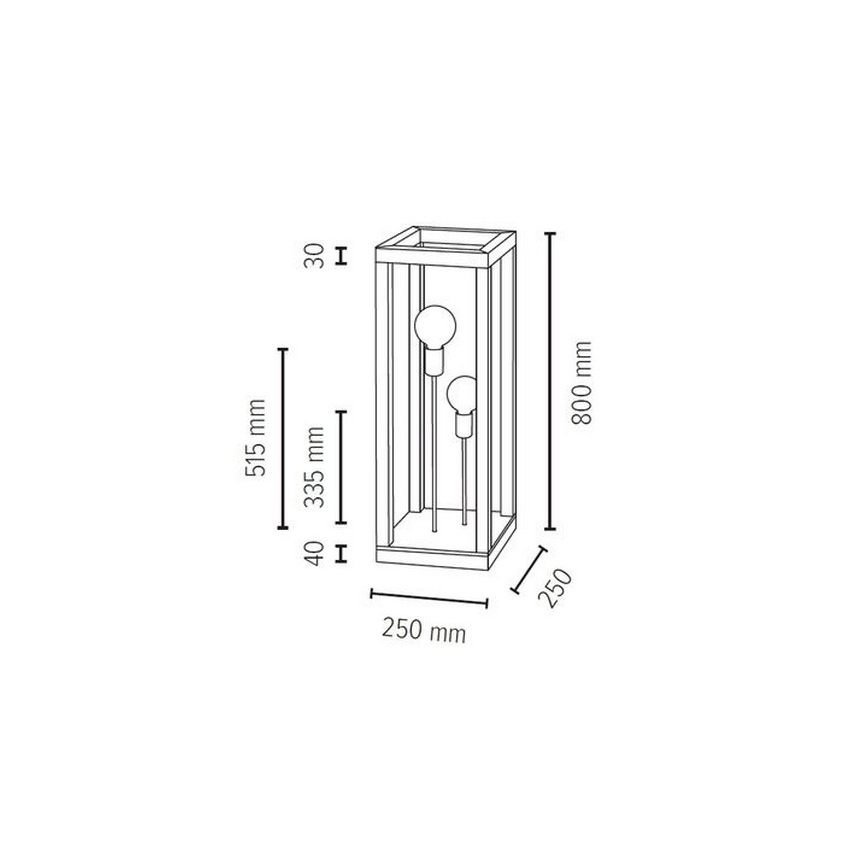 Lattialamppu KAGO 2xE27/60W/230V matta tammi - FSC-sertifioitu